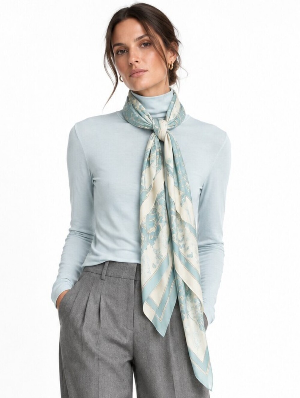 J. Crew Everyday Aqua Turtleneck Top